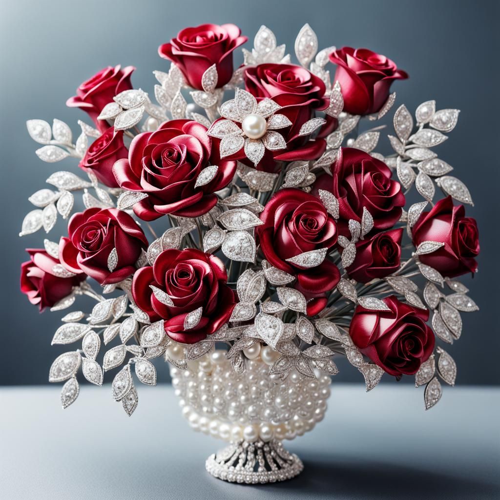 Baroque Diamond Rose Bouquet