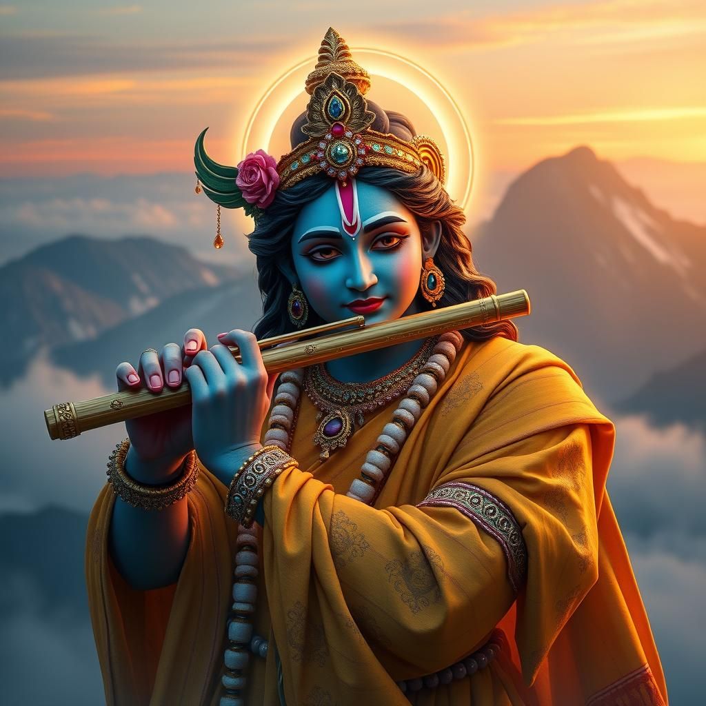 Krishna's Divine Music on Misty Mountain