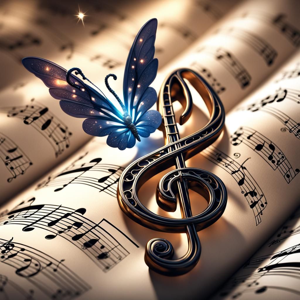 Treble Clef Fairy Flight: Fantasy Concept Art
