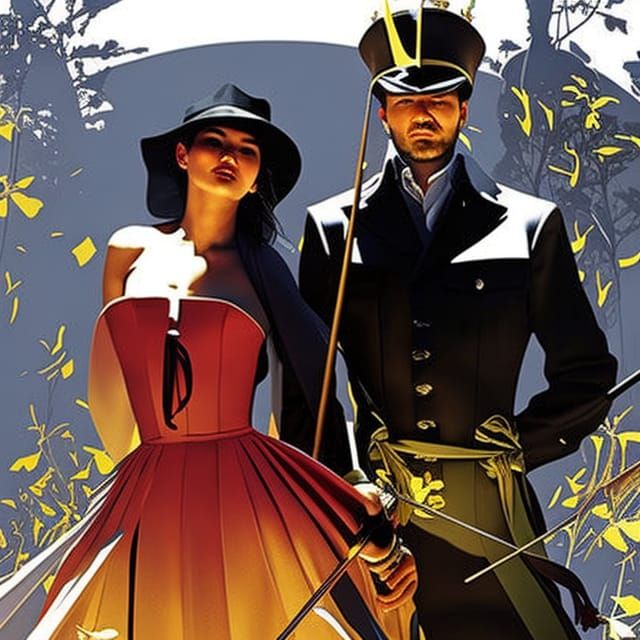 Dandelion Couple: Digital Painting with Intricate Details