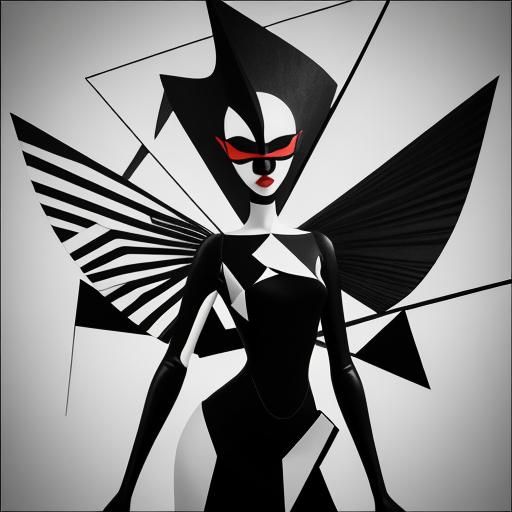 Avant-Garde Winged Model Photogram in Dada Style