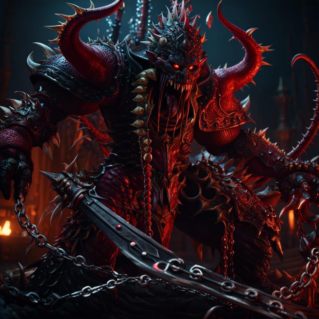 Monster Knight with Tentacles in Dark Fantasy Style