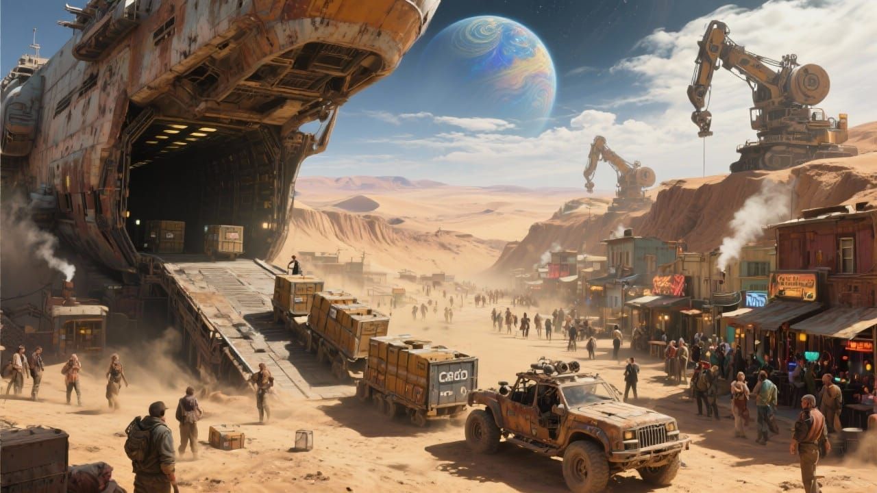 Retro-Futuristic Desert Outpost Resupply