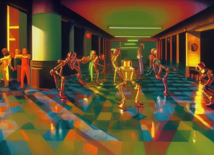 Chrome Robots Disco Dancing in the 70s