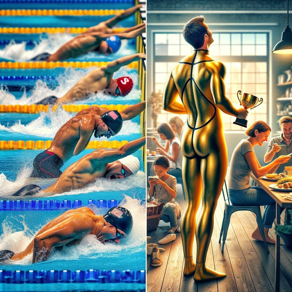 Elite Swimmers Contrasted with Everyday Life
