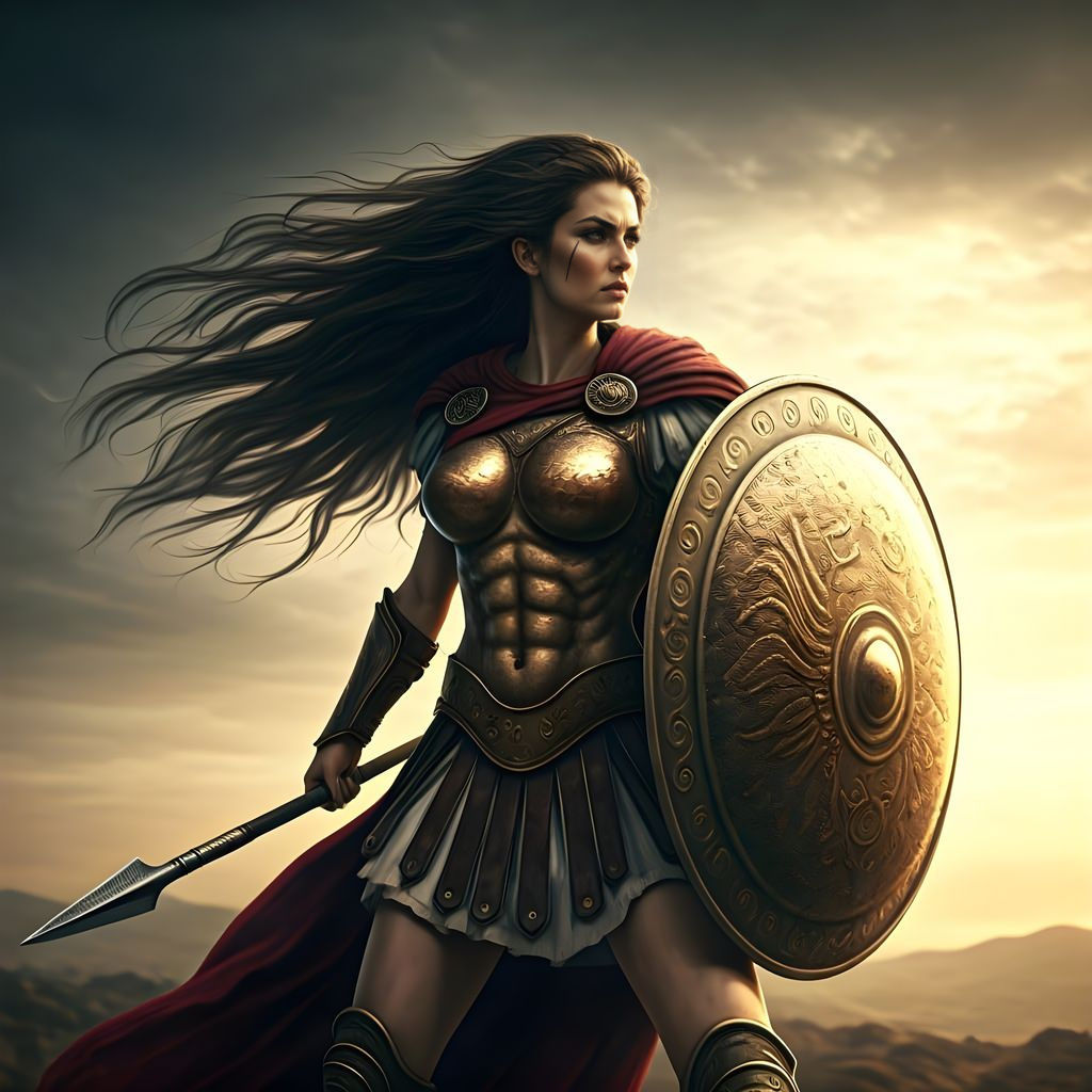 Goddess Athena in Bronze Age Armor