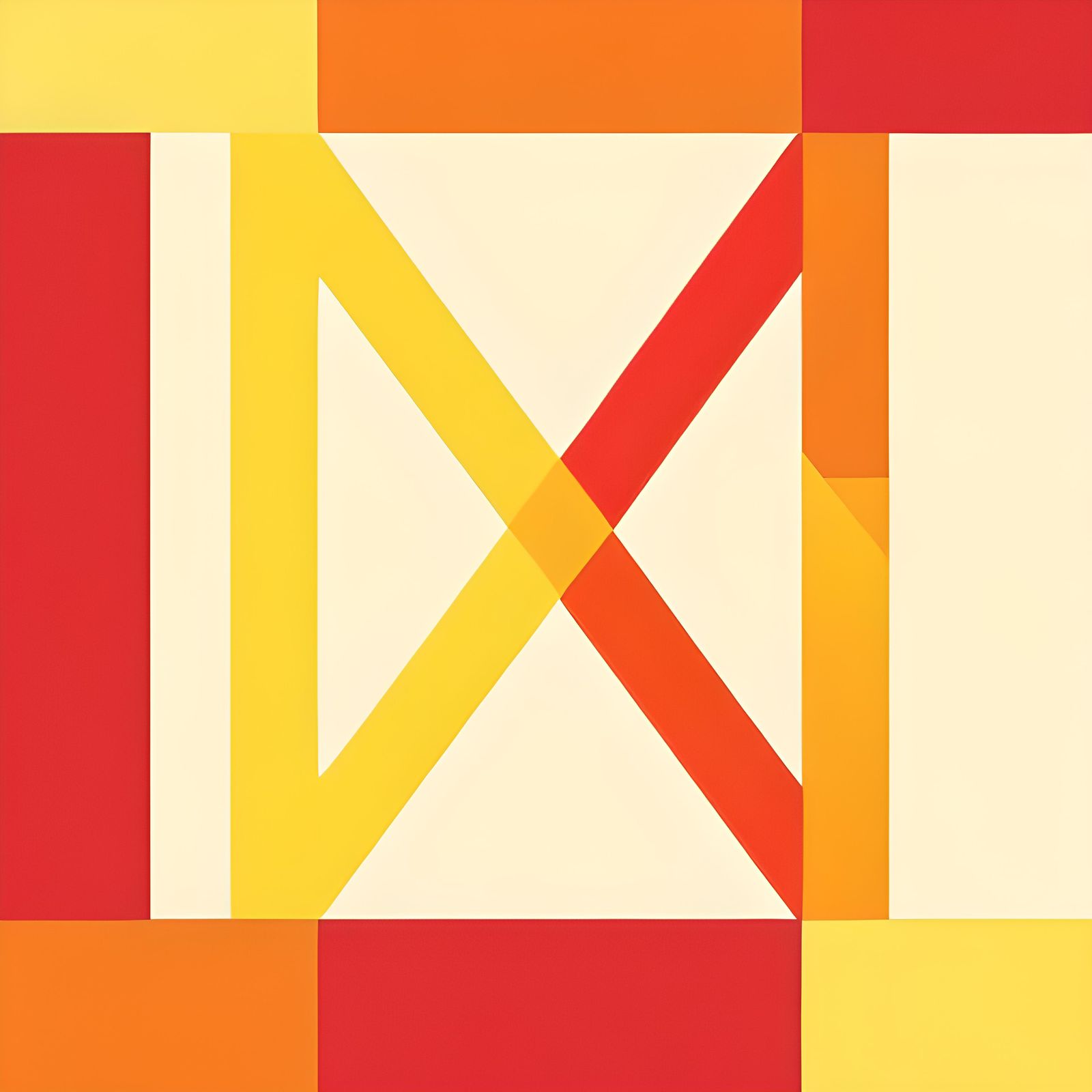 M Logo Sign in Geometric Pop Art Style