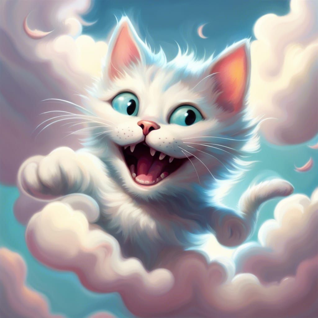 Playful Kitten Amongst the Clouds