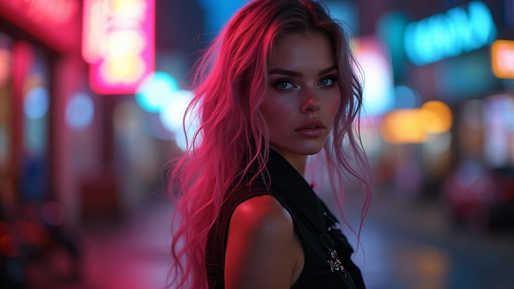 Striking Woman in Avant-Garde Jumpsuit in Film Noir