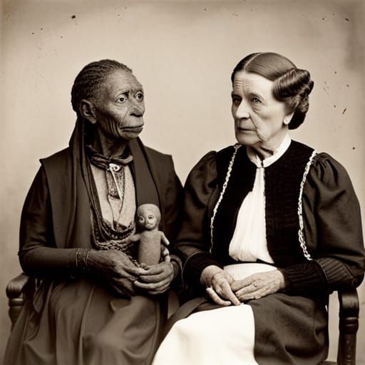 Vintage Macabre: Old Woman and Voodoo Doll