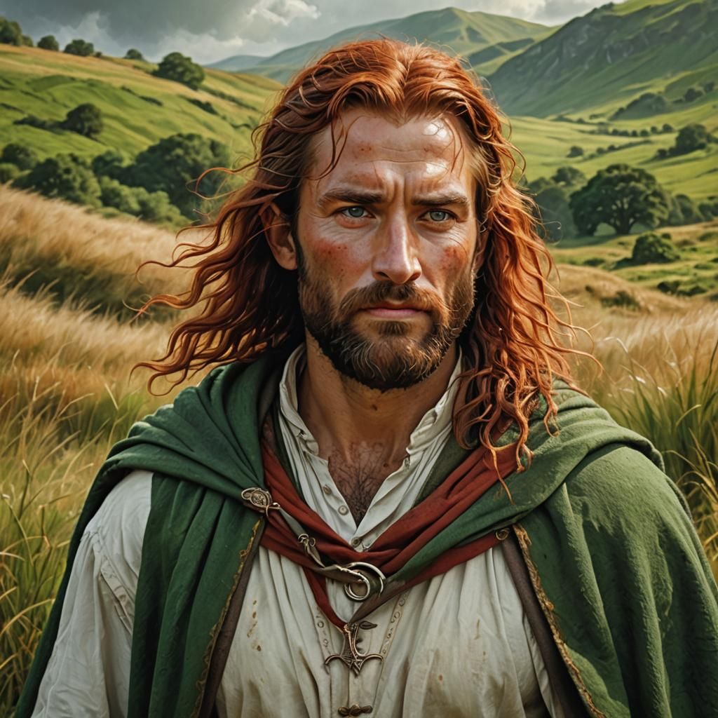 Lord of the Rings Style Portrait of Redhead Man
