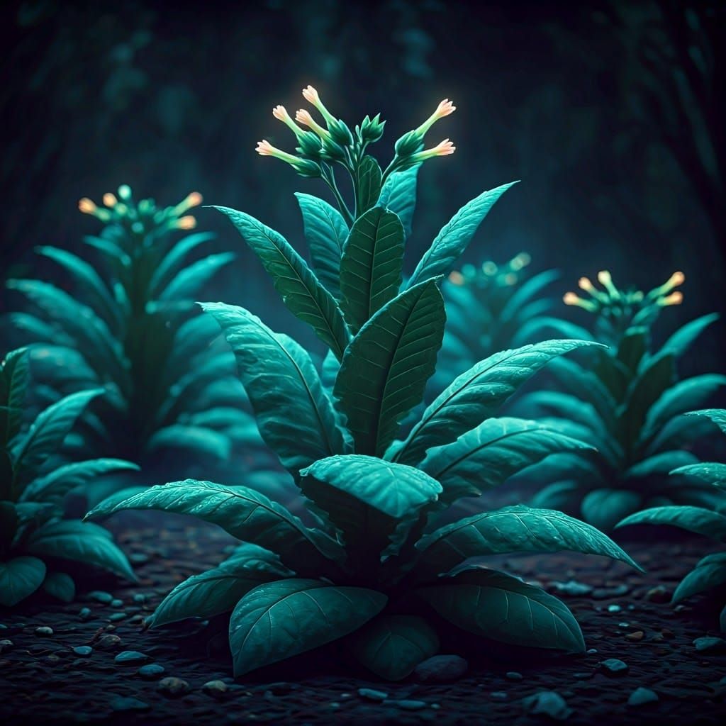 Bioluminescent Tobacco Plants Radiate Dreamlike Glow