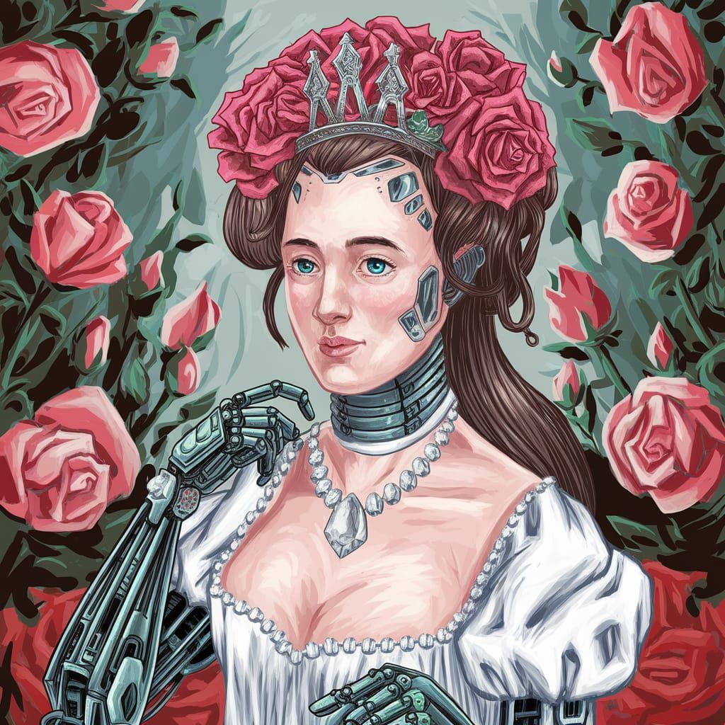 Bio Punk Marie Antoinette with Cybernetic Arm