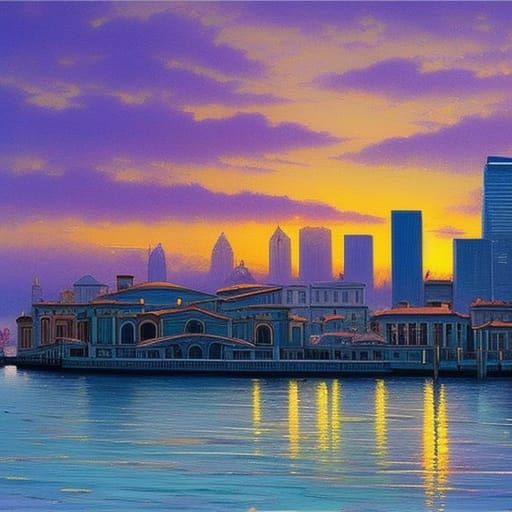 Seattle as Venice in a Detailed Digital Painting