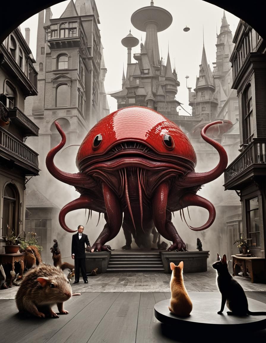 Exotic Alien Party in Hyperrealistic Photography Style