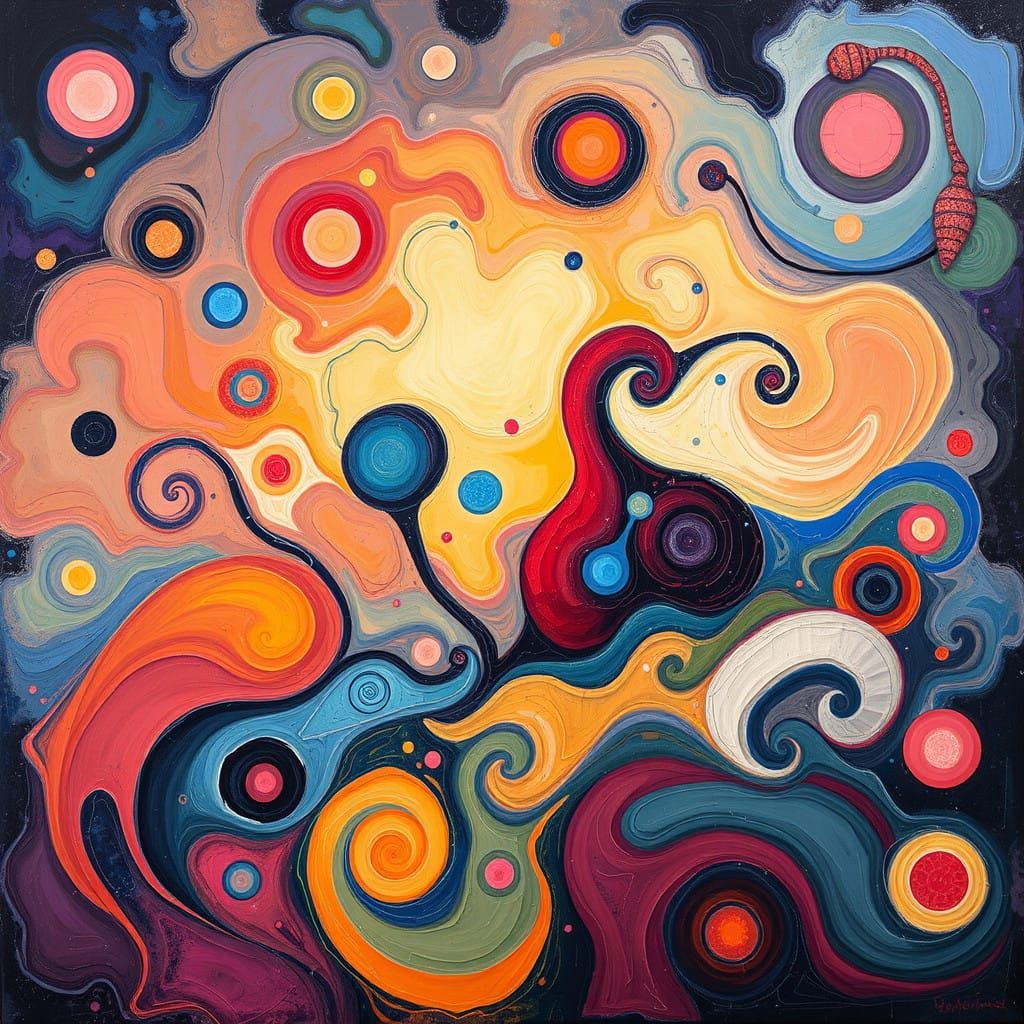 Dreamlike Surrealist Abstraction in Vibrant Colors