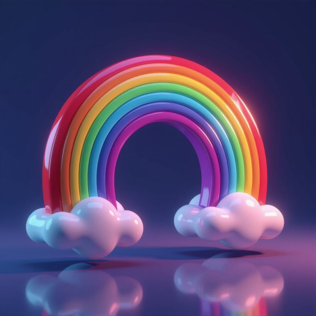 Vibrant 3D Rainbow Emblem in Ultra-High Definition