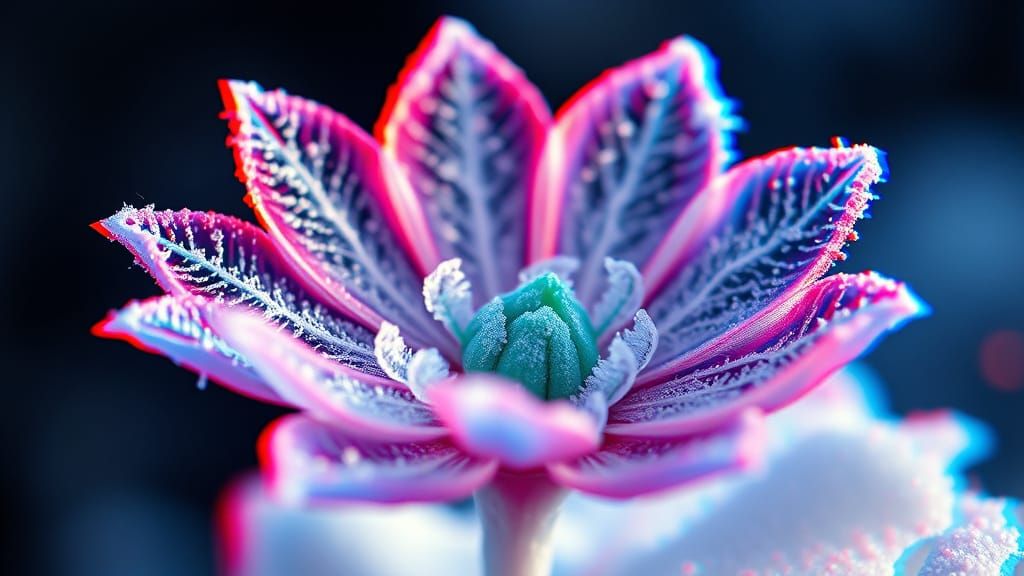 Vibrating Frost Flowers with RGB Channel Separation