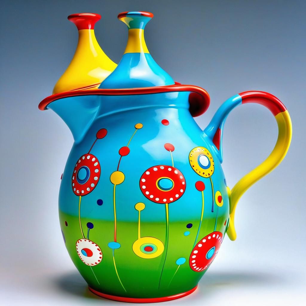 Surreal Milk Jug Sculpture in Dr. Seuss Style