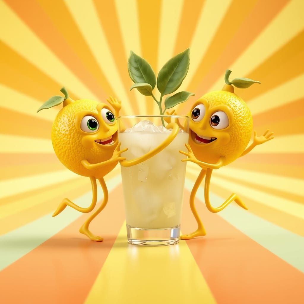Surreal Lemon Characters Dance in Vibrant 3D Animation