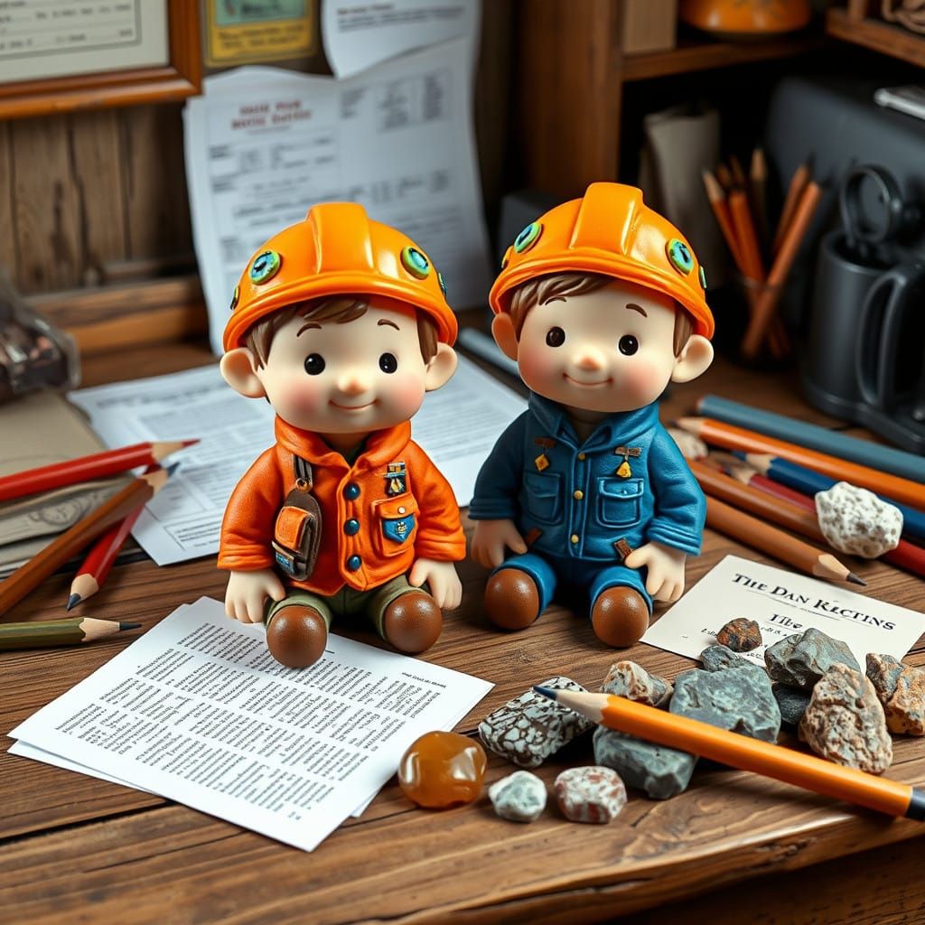 Whimsical Marzipan Figures in a Geological Paradise