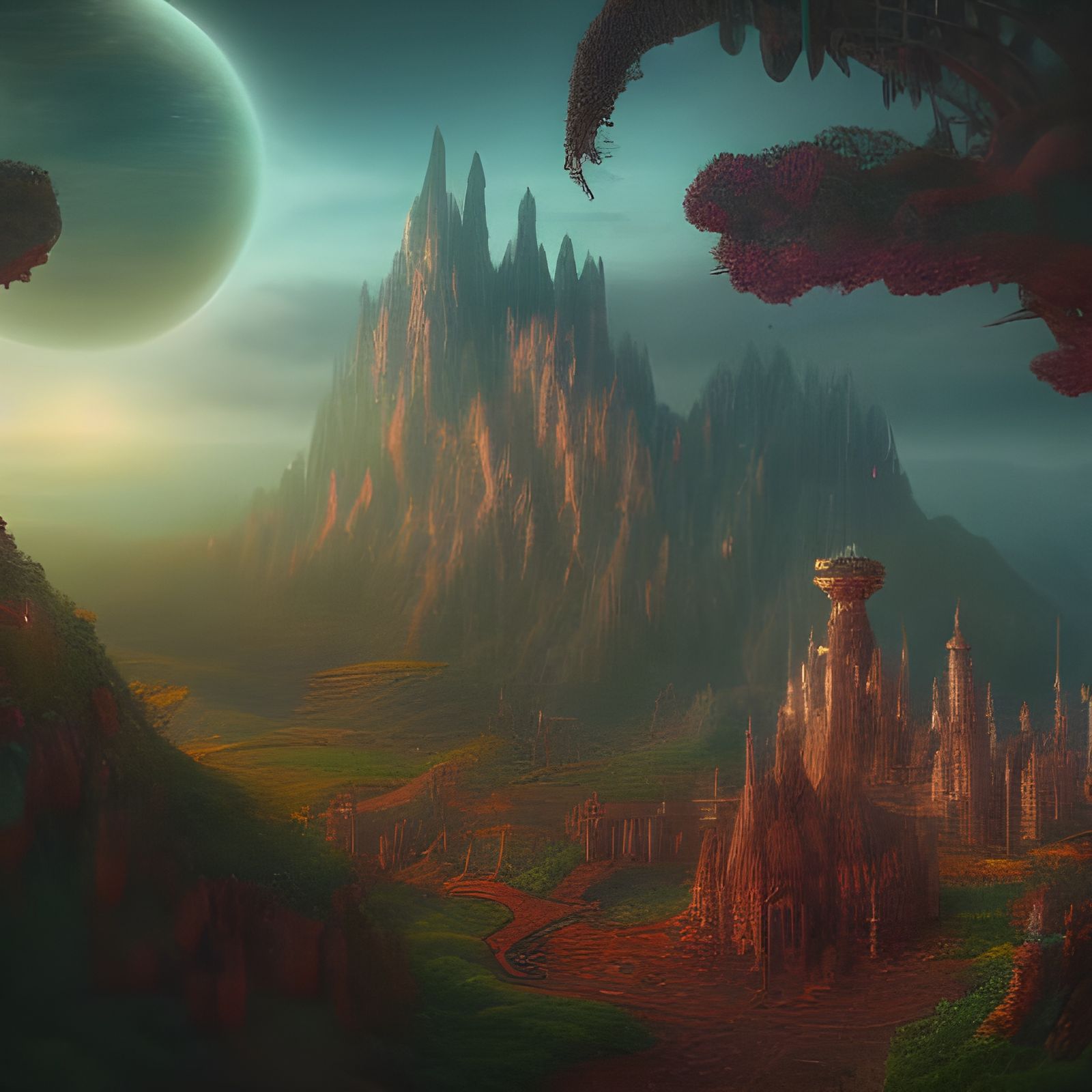 Cosmic Kingdom: A Fantastical Matte Painting