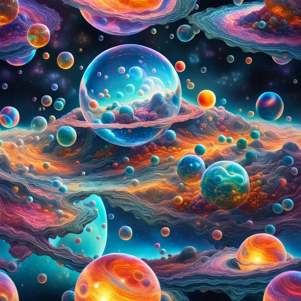 Bubbles of Universes in Astral Plane: Cosmic Surrealism