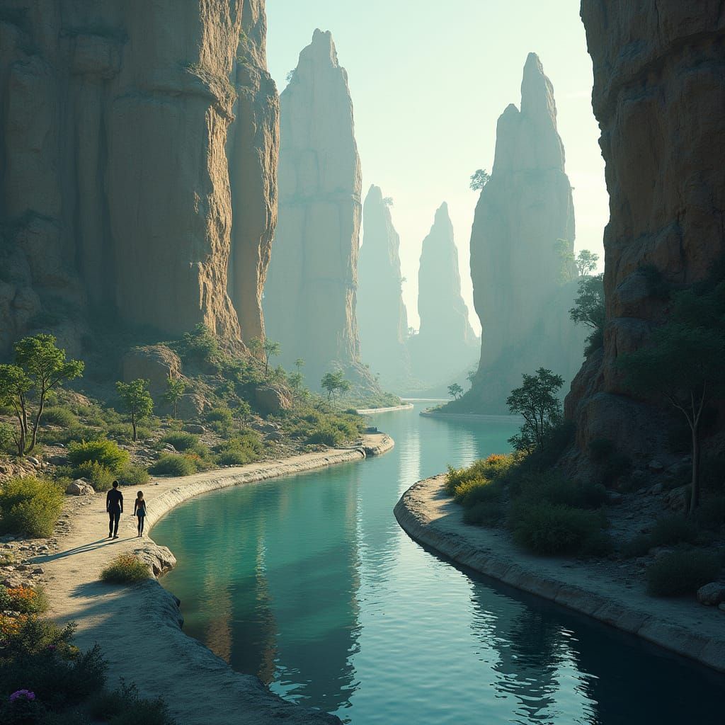 Serenity on the Lunar Horizon: Futuristic Moon Settlement