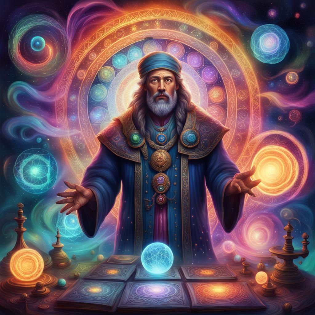 Mystical Alchemist in Visionary Digital Art Style