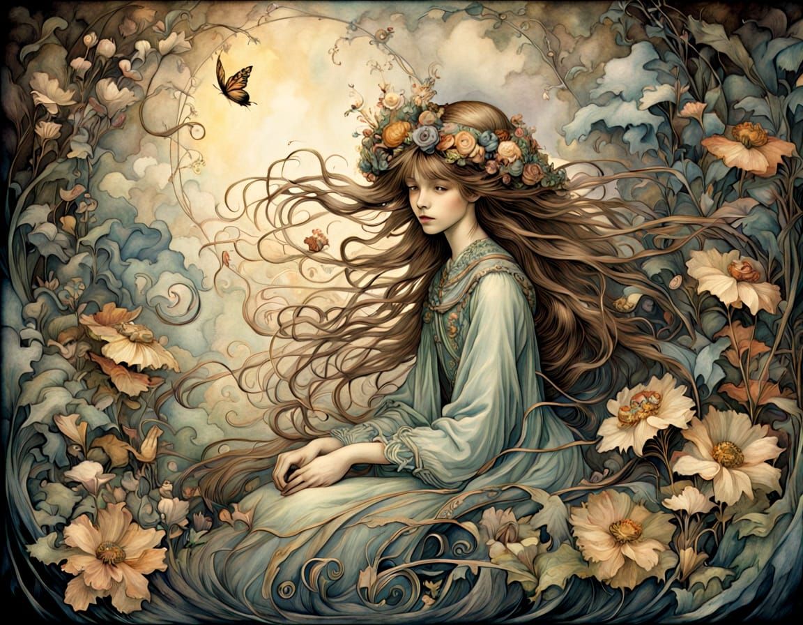 Whimsical Victorian Masterpiece in Impasto Style