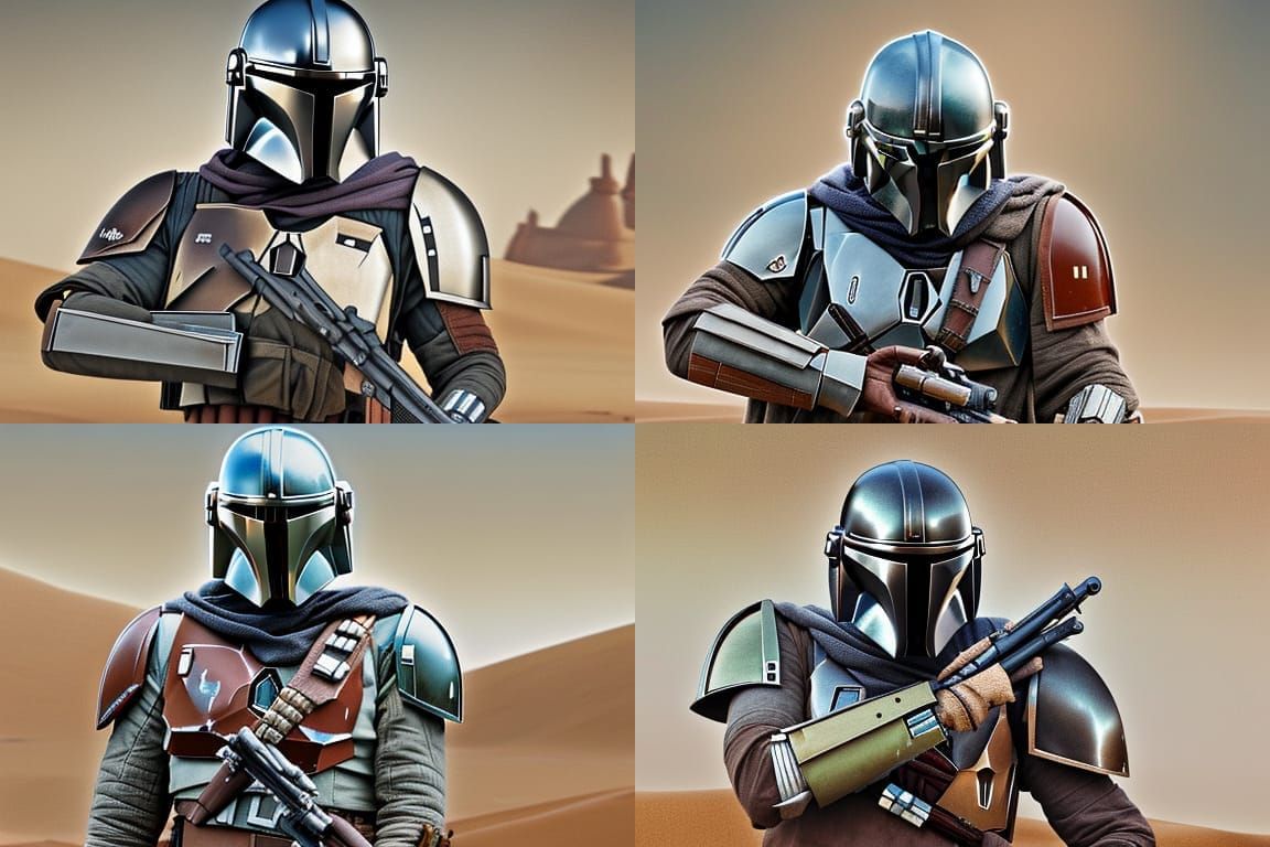 The Mandalorian on Tatooine: Detailed Matte Painting