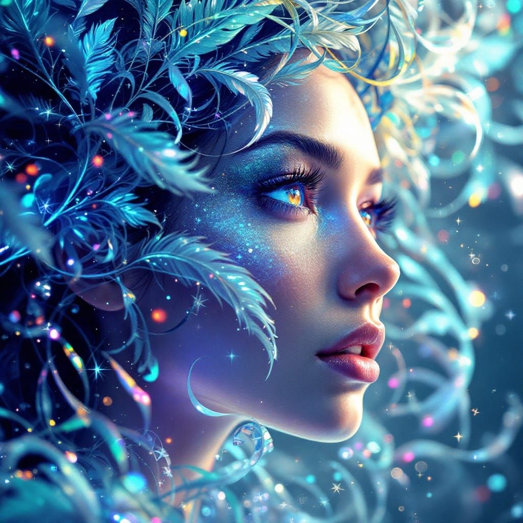 Stunning Digital Dreamscape with Radiant Woman and Futuristi...