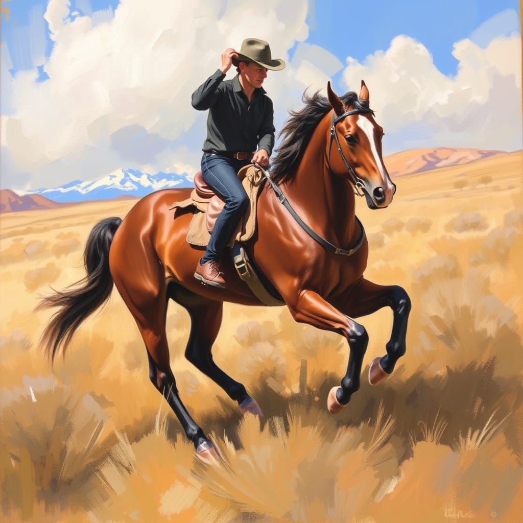 Elegant Figure Eight Oil Painting