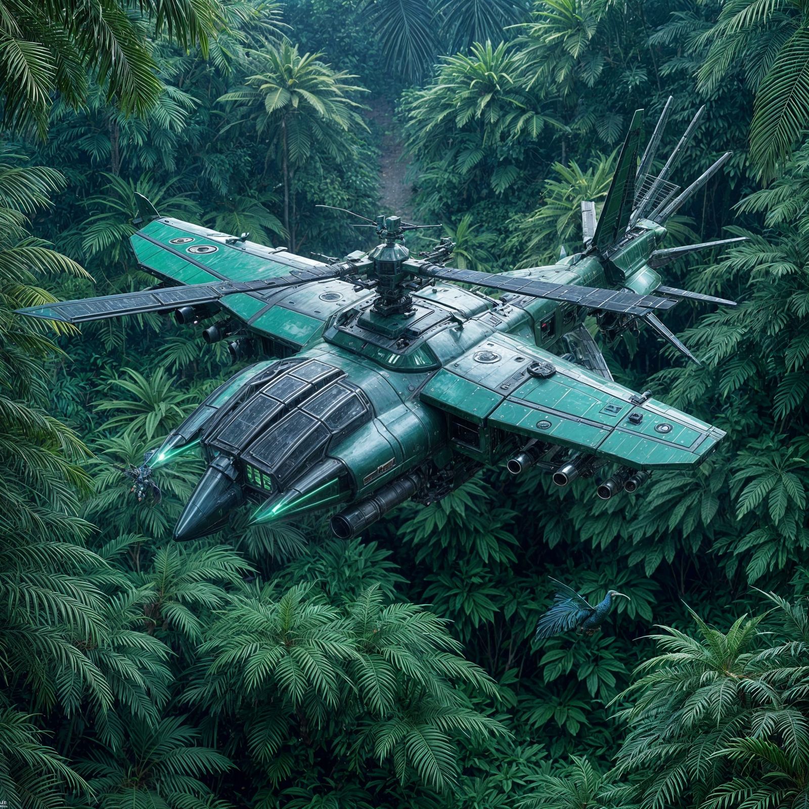 Mechanical Peafowl Transforms into Combat Helicopter