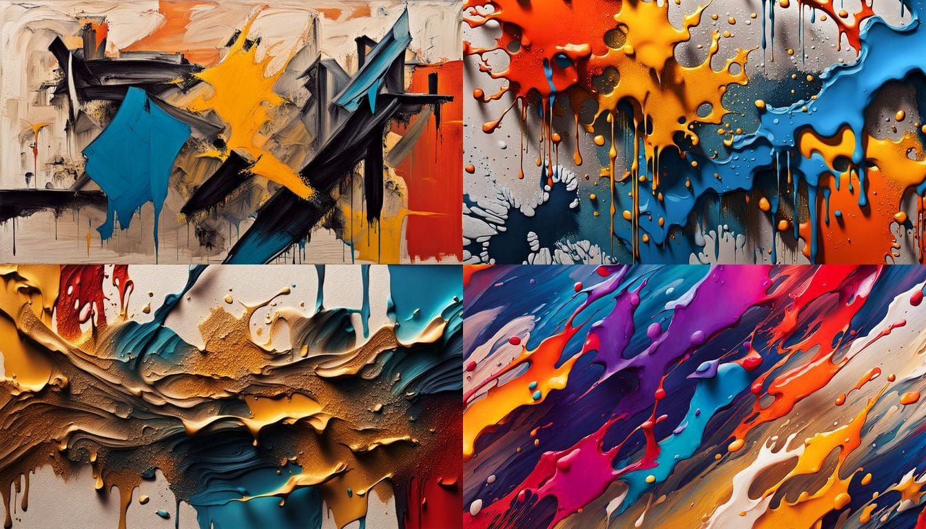 Drippy Abstract Painting in Flaking Wall Style