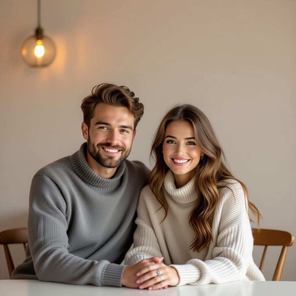Artistic Portrait of Two People in Warm Light