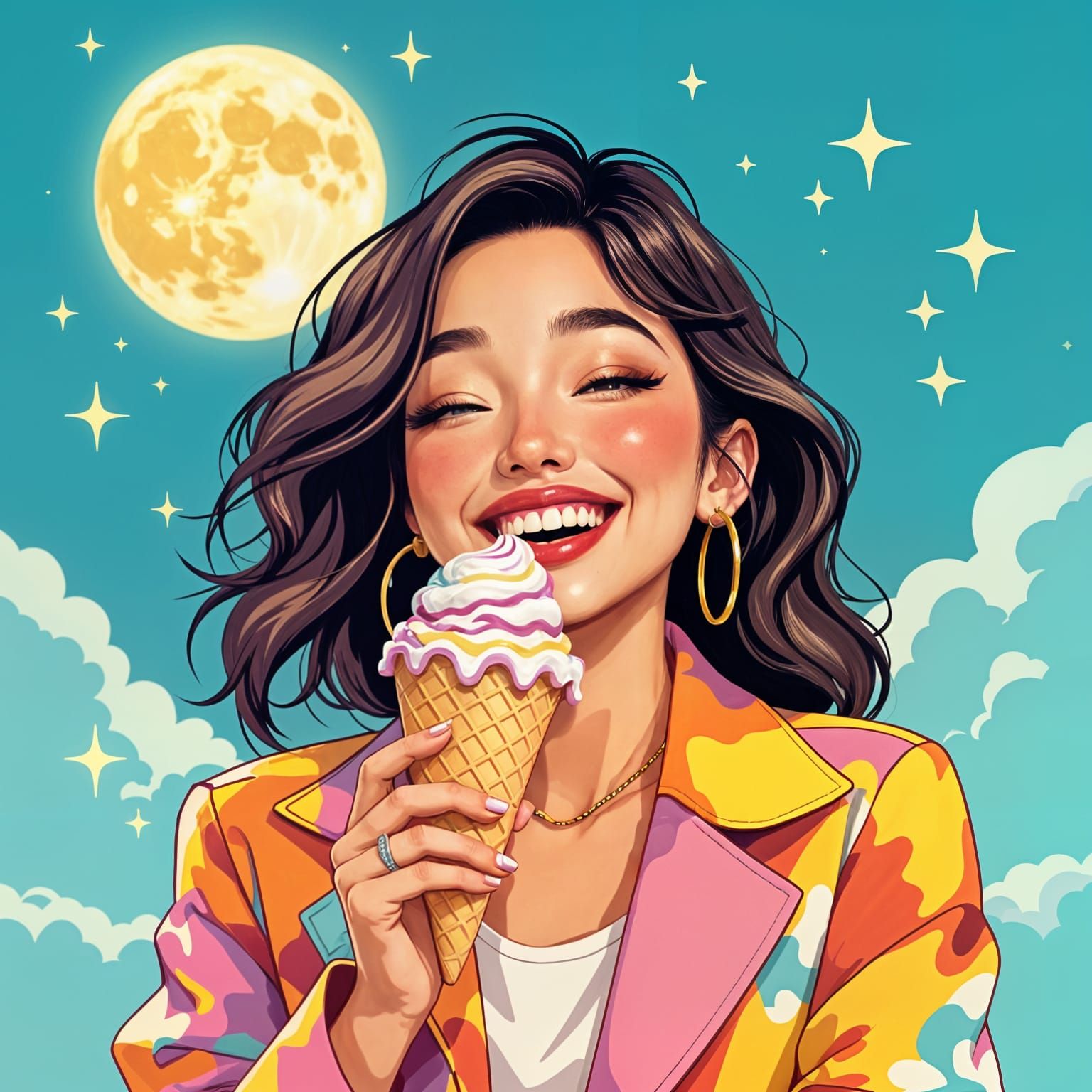 Benson Boon Enjoys Moonbeam Ice Cream in Whimsical Style