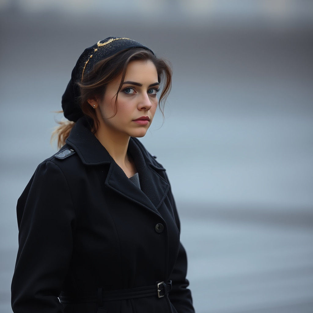 Photorealistic Portrait of a Woman with Blue Eyes