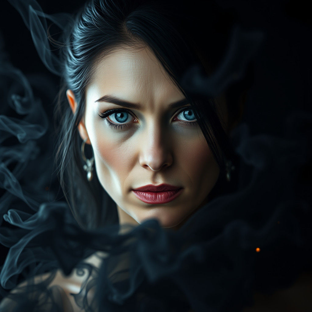 Mystic Woman Portrait in Dark Fantasy Style