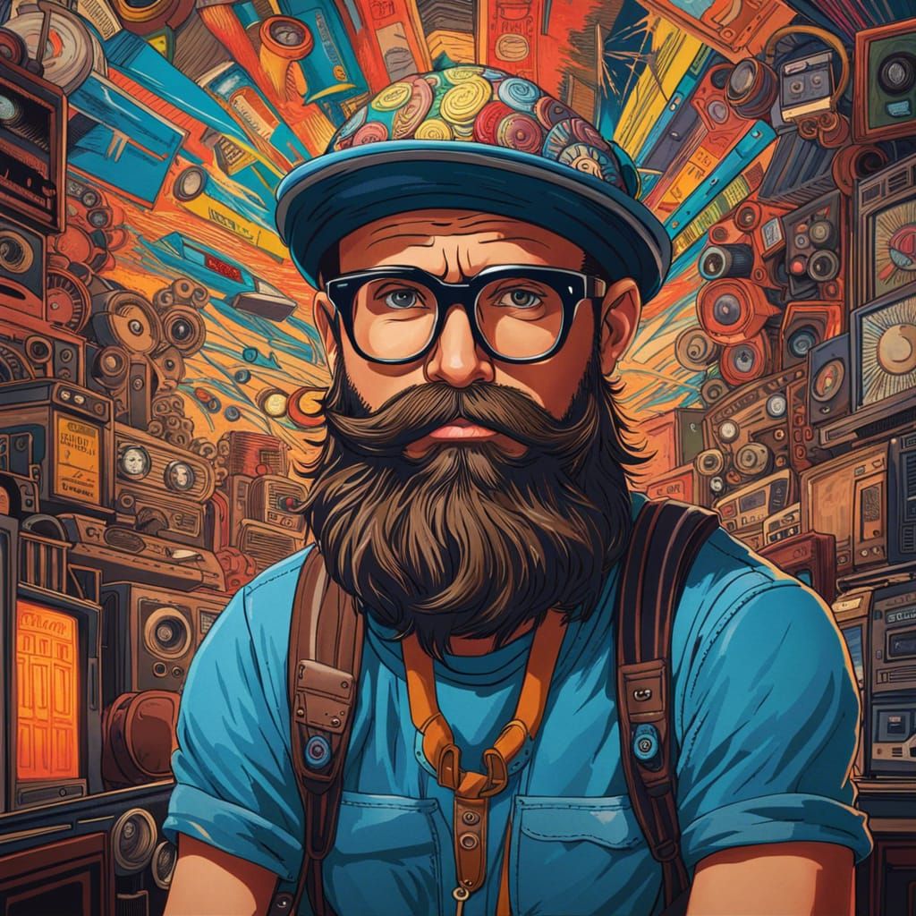 16k resolution, a detailed portrait of a hipster individual,...