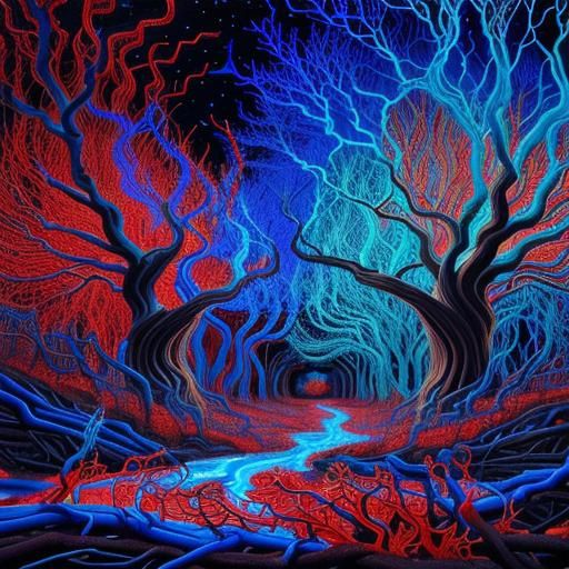 Liquid Metal Forest: Dystopian Fractal Dreamscape