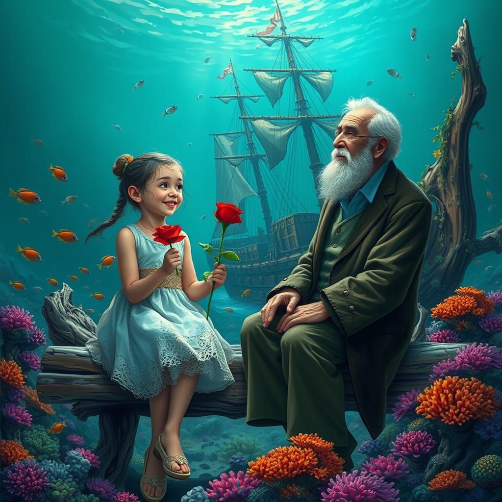Underwater Companions: An Imaginative Realism Scene