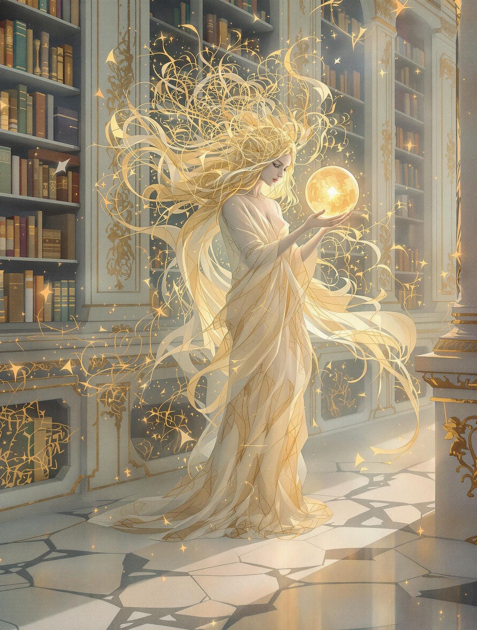 Ethereal Dreamscapes: Androgynous Figure Collects Moonlight ...