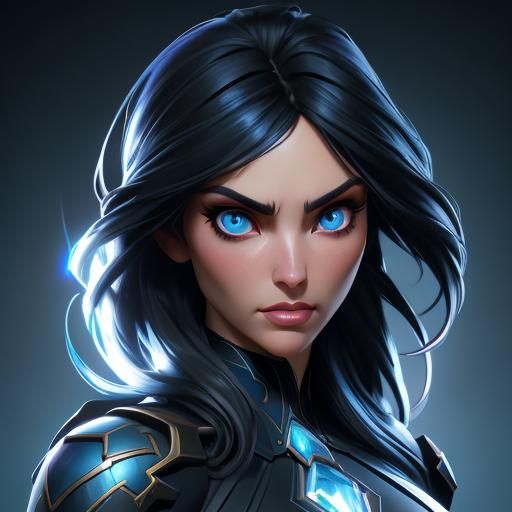 Beautiful Woman with Blue Eyes, Hyperdetailed Portrait