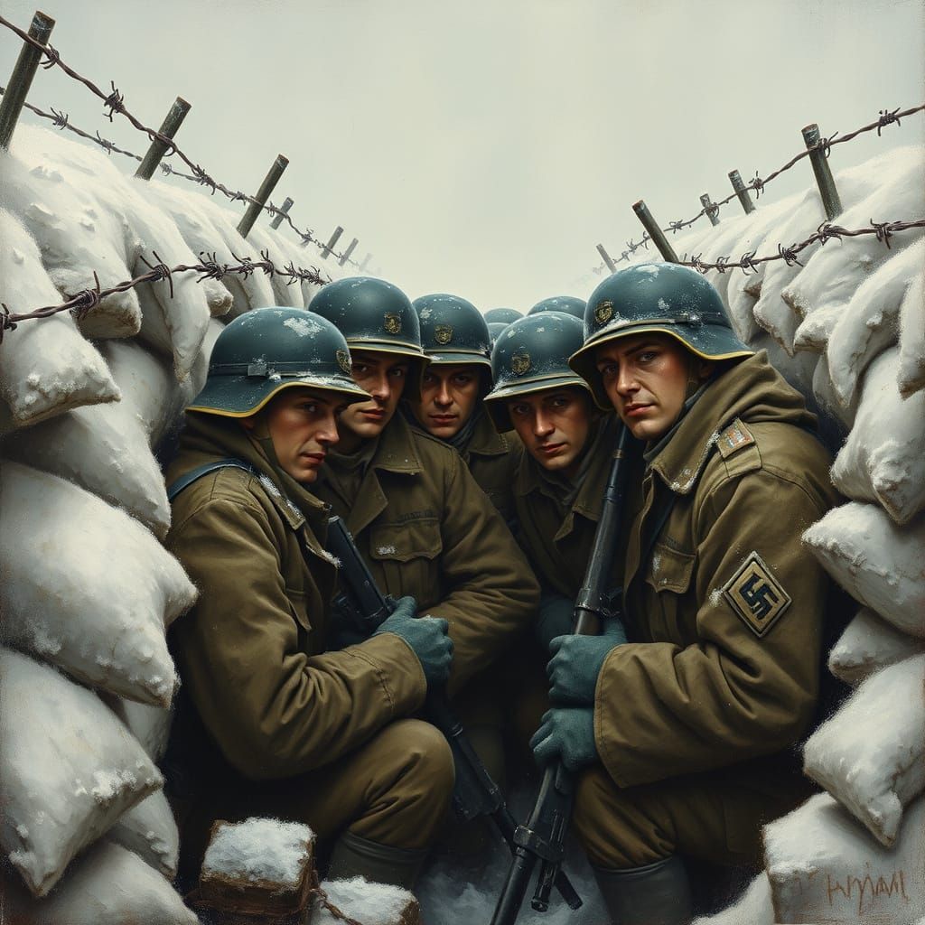 Trench Warfare in Wartime Germany, in a Realistic Art Style