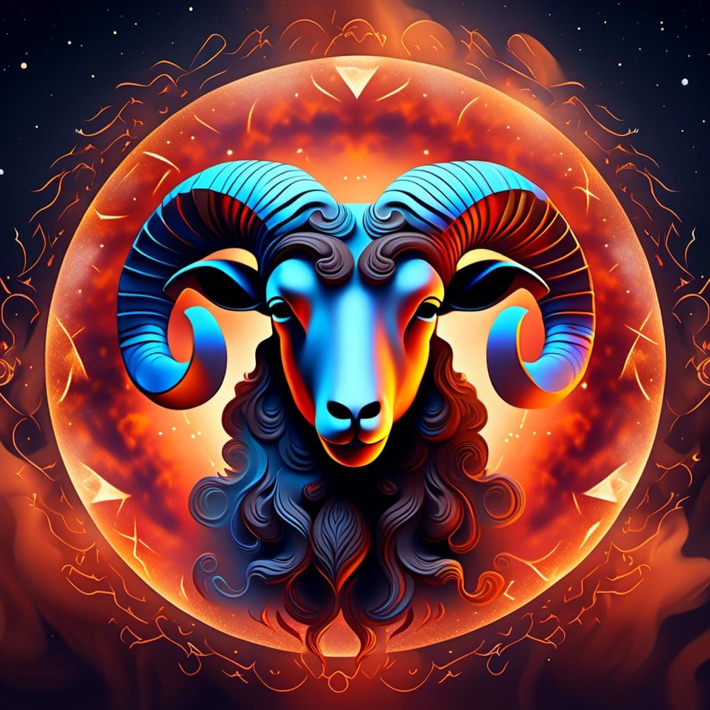 Aries Zodiac Sign in Ethereal Fantasy Style