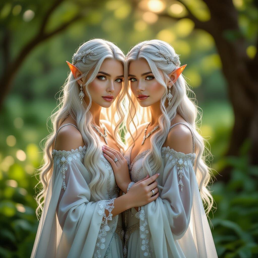 Elven Sisters in an Enchanted Forest