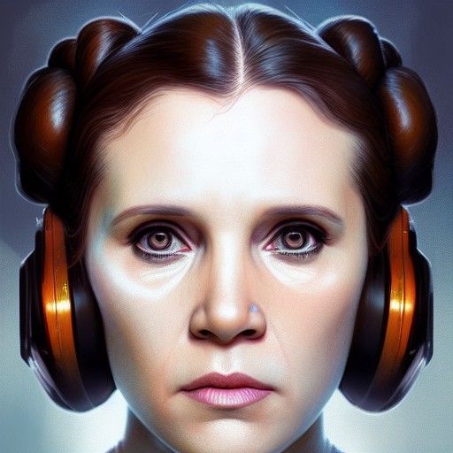 Princess Leia Portrait in Art Nouveau Style