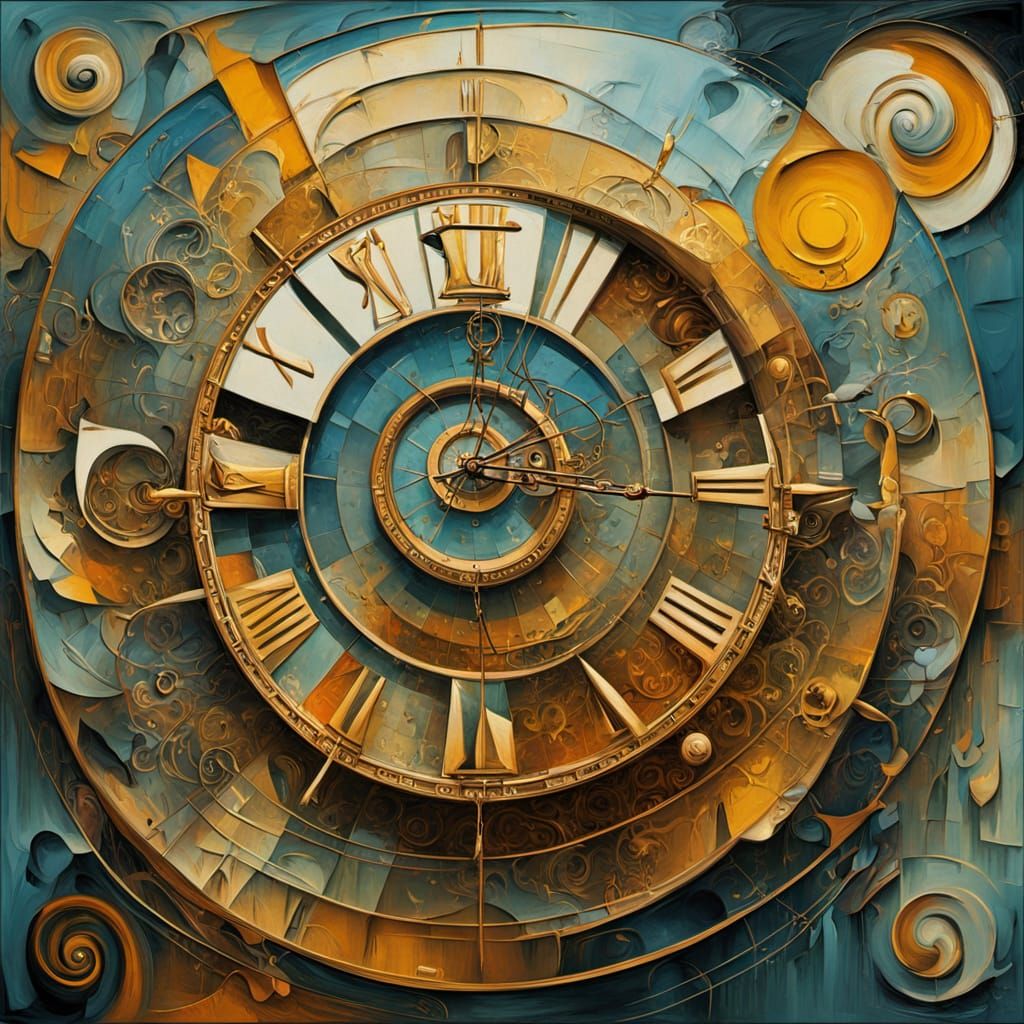 Surreal Cubist Masterpiece of Melting Time