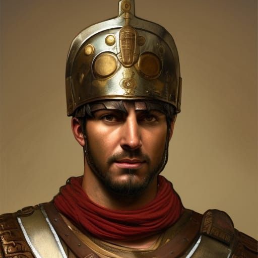 Roman Centurion Portrait in Hyperdetailed Concept Art